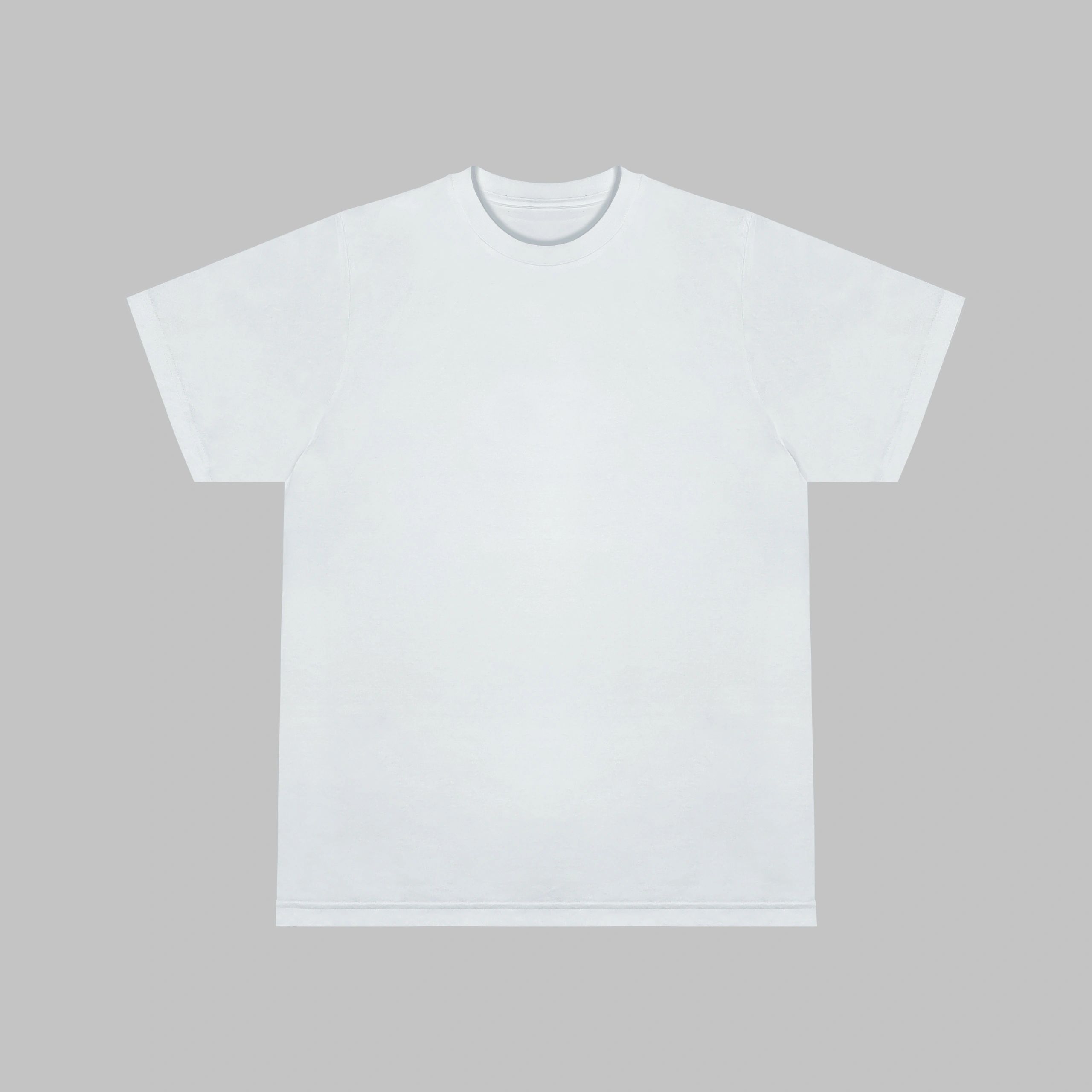 Blank white t-shirt template shown front and back on a clean background.