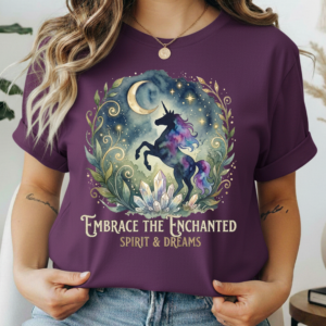 Enchanted Unicorn Spirit & Dreams T-Shirt | Magical Moonlight Illustration